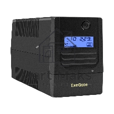 ИБП ExeGate Smart LB-600.LCD.AVR.2SH (600VA/360W, LCD, AVR, 2*Schuko, батарея 12V 7.2Ah, Black)