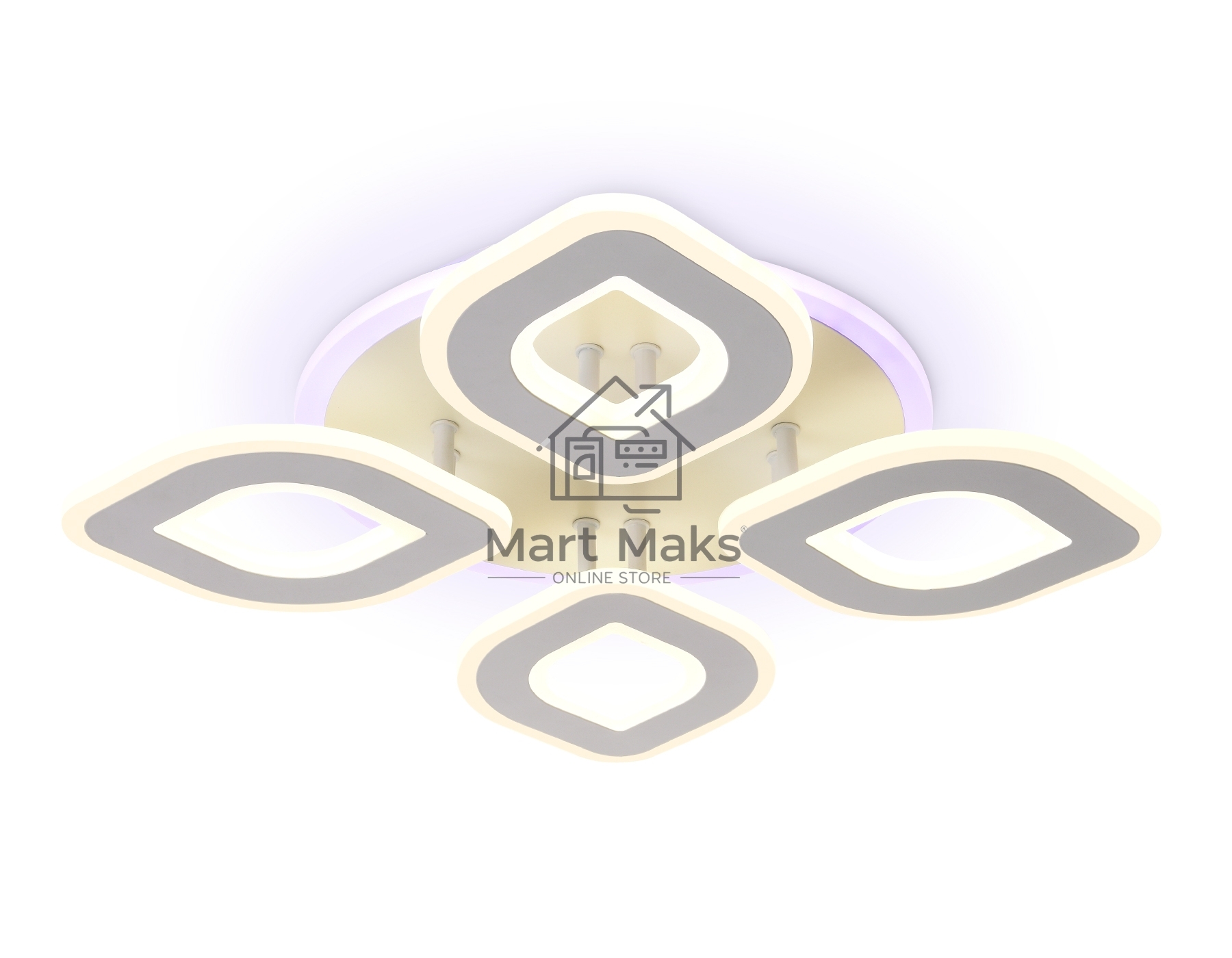 Потолочный светодиодный светильник FA8841/4 WH белый 3000K/4200K/6400K 80W 500*500*80 (ПДУ РАДИО 2.4G)