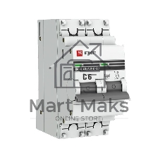 Выключатель автоматический модульный 2п C 6А 4.5кА ВА 47-63 PROxima EKF mcb4763-2-06C-pro