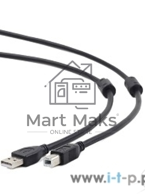 Кабель Gembird/Cablexpert CCF2-USB2-AMBM-10 USB 2.0 Pro AM/BM, 3м, экран, 2феррит.кольца, черный, пакет