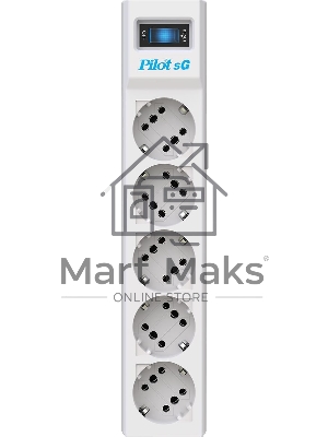 Сетевой фильтр Pilot SG 5 м, 5 розеток, белый, коробка