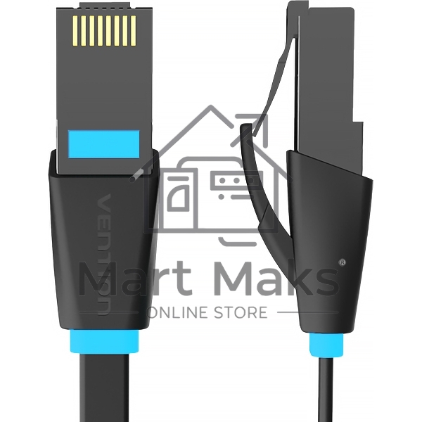 Патч-корд Vention прямой UTP cat.6, RJ45 - 1,5м. плоский черный
