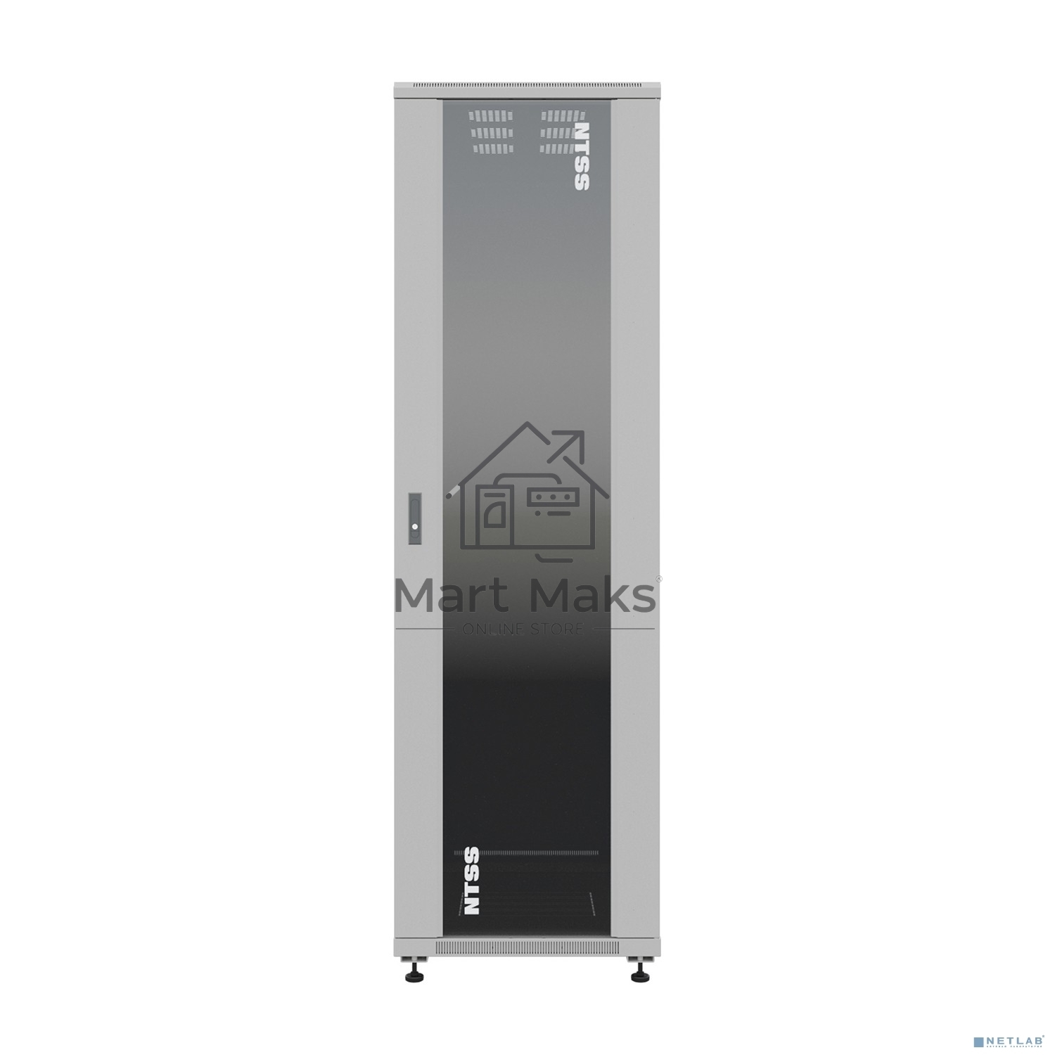 Шкаф серверный NTSS Премиум (NTSS-R42U60100GS) напольный 42U 600x1000 мм пер. дв. стекл. металл 900 кг серый IP20 сталь