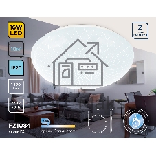 Потолочный светодиодный светильник Ambrella light FZ1084 WH белый 16W 6400K D260*85 (Без ПДУ)