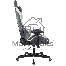 Кресло игровое Knight Regal Fabric серый/светло-серый иск.замша крестов. металл