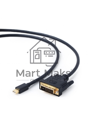 Кабель mDP-DVI Cablexpert CC-mDPM-DVIM-6, 20M/25M, 1.8м, черный, позол.разъемы, пакет