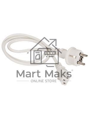 Шнур питания Lanmaster C13-Schuko прямая, 3х0.75, 220В, 10А, белый, 1 метр
