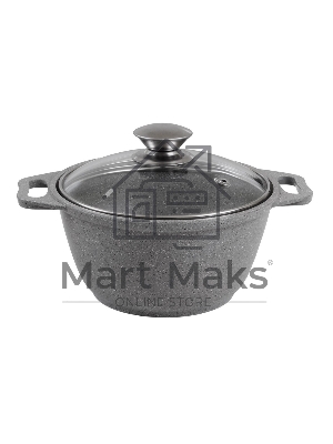 Кастрюля Kukmara КМС22а 2 л со стеклянной крышкой АП (светлый мрамор)