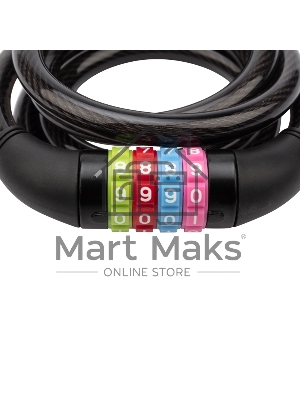 Тросовый кодовый замок взломостойкий для велосипедов и колясок Четыре сезона 150 см черный 79-0216