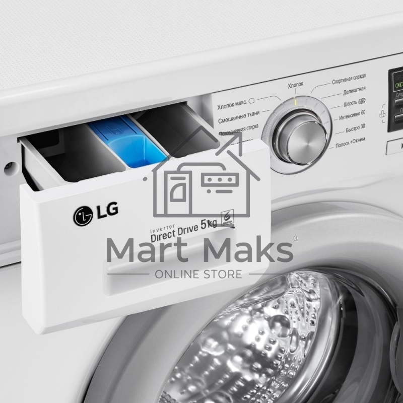 Стиральная машина LG F10B8LD7 белая, загрузка фронтальная 5кг, 1000 об/мин., класс: A