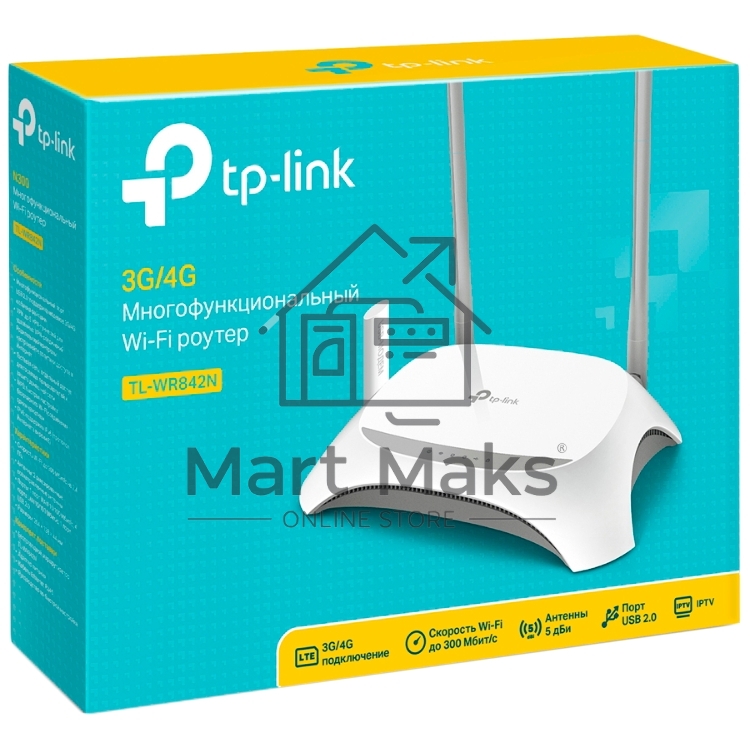 Маршрутизатор TP-Link TL-WR842N Многофункциональный беспроводной маршрутизатор серии N, скорость до 300 Мбит/с