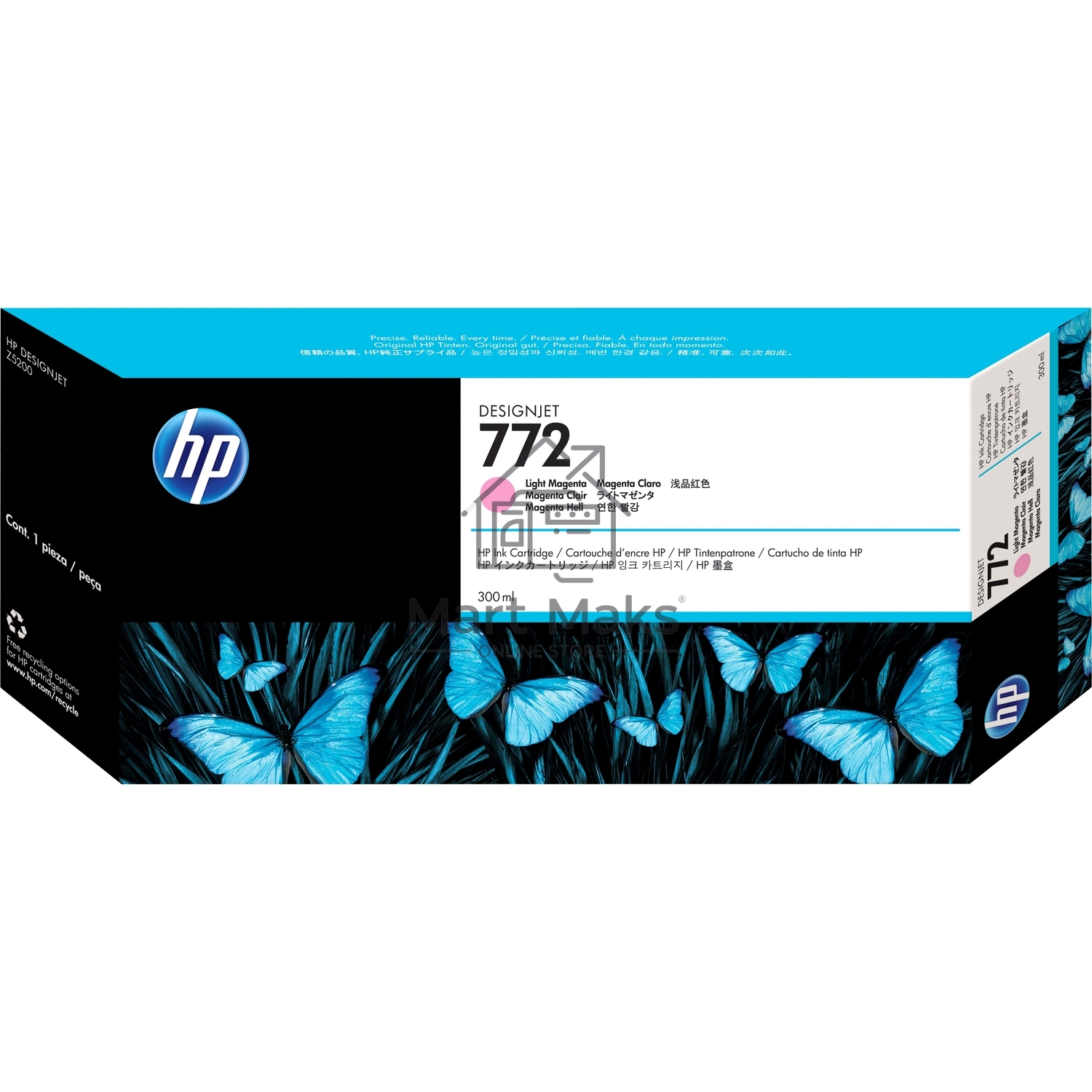 Картридж струйный HP №772 CN631A светло-пурпурный для HP DJ Z5200 (300мл)