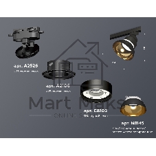 Светильник Ambrella light XT8102201SBK/PYG/CL черный песок/золото желтое полированое/прозрачный GX53