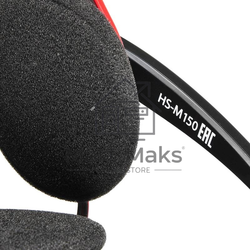 Наушники с микрофоном Oklick HS-M150 черный/красный 2.2м накладные (NO-003N)