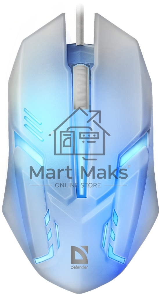 Мышь проводная Defender Cyber MB-560L белый, 1200 dpi, USB, кнопки - 3