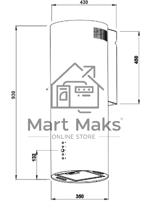 Вытяжка пристенная Weissgauff Gracia WH белый, 35 см, 900 куб. м/ч, 53 дБ