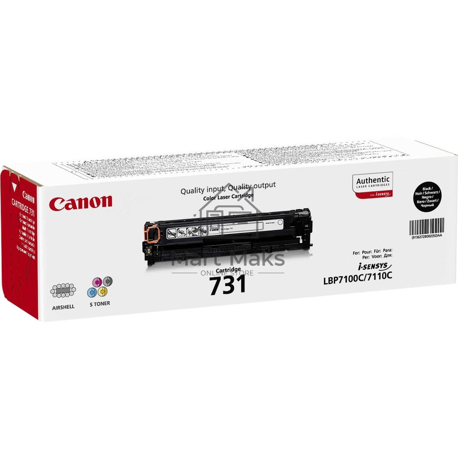 Картридж лазерный Canon Cartridge 731BK (6272B002) черный (1400 стр.) для Canon LBP7100Cn/7110Cw
