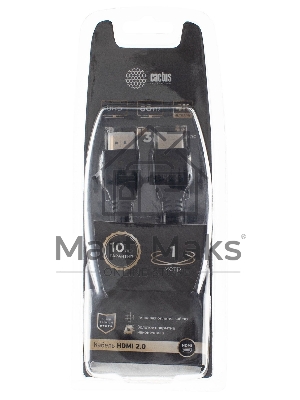 Кабель аудио-видео Cactus CS-HDMI.2-1 HDMI (m)/HDMI (m) 1м. позолоченные контакты черный