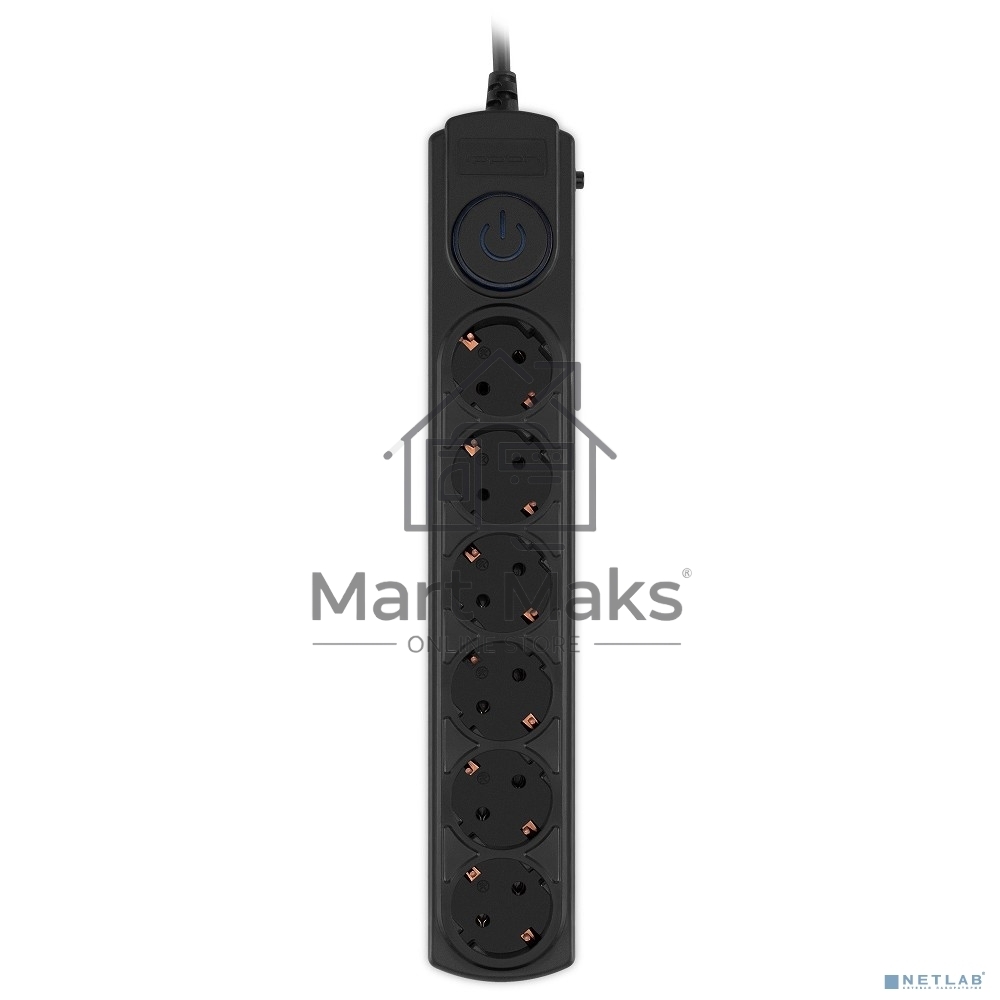 Сетевой фильтр Ippon BK-6-EU-5-10-B 5м (6 розеток) черный (коробка)