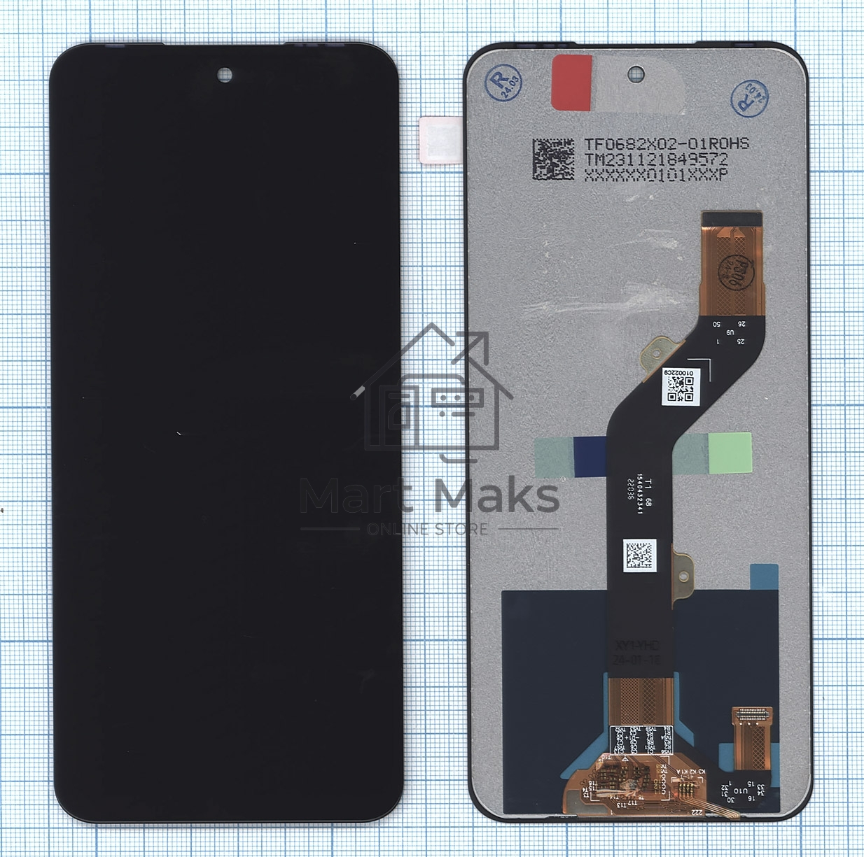 Дисплей для Infinix Hot 12 Play (X6816D) в сборе с тачскрином черный