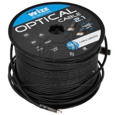 Кабель HDMI Wize AOC-8K-HM-HM-100M оптический,100 м, 8K/60HZ 4:4:4, v.2.1, ARC, 19M/19M, HDCP 2.2, Ethernet, черный, коробка
