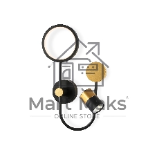 Настенный светодиодный светильник со сменной лампой Ambrella light FL51602/3 BK/GD черный/золото 11W 4200K+GU10 424*275*100