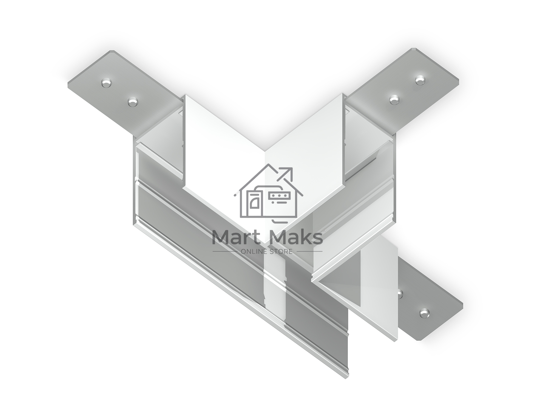 GL1035 WH белый коннектор T-образный для накладного шинопровода Magnetic 220V 105*75*52