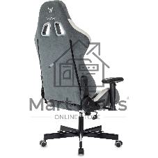 Кресло игровое Knight Regal Fabric серый/светло-серый иск.замша крестов. металл