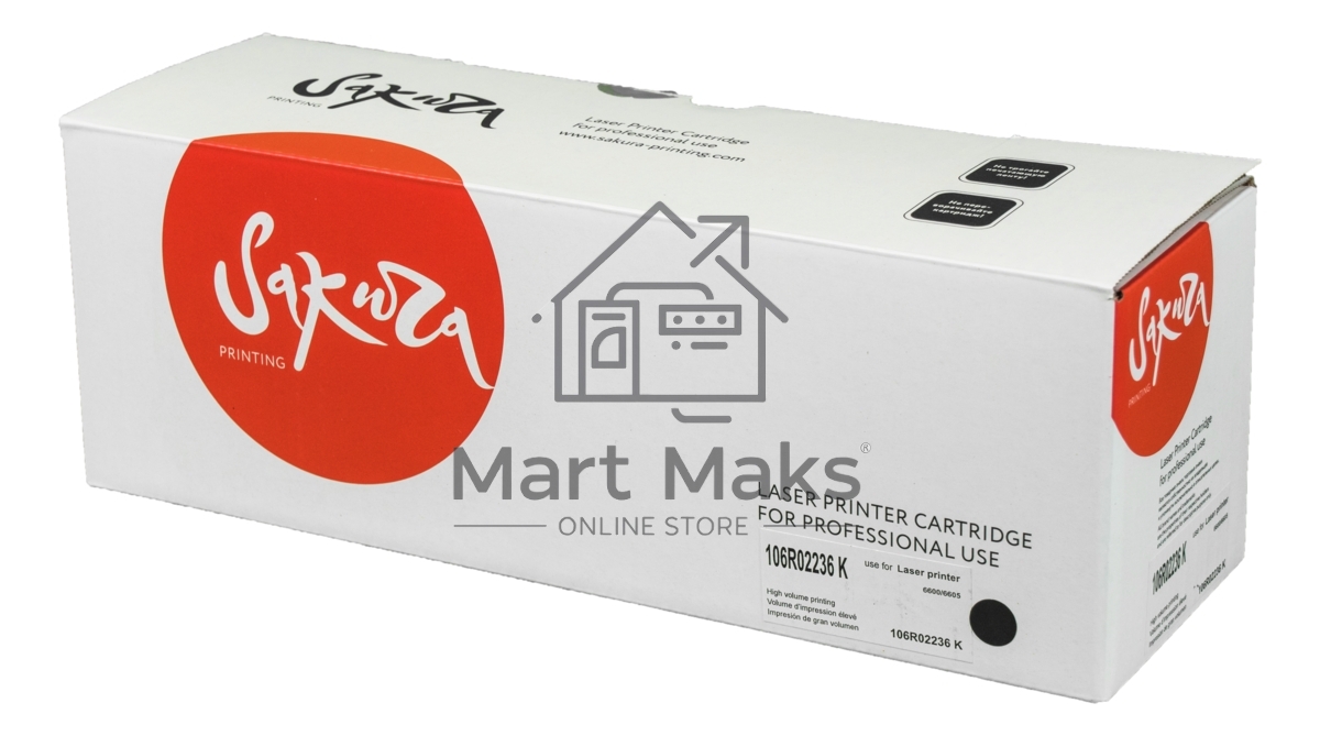 Картридж Sakura 106R02236 для Xerox Phaser 6600/WC 6605,черный, 8000 к.