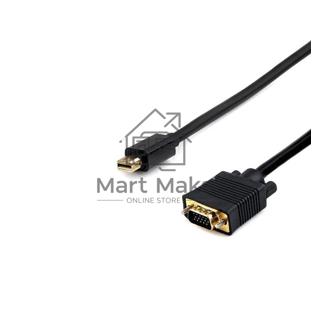Кабель Cablexpert mDP-VGA, 20M/15M, 1.8м, черный, позол.разъемы, пакет (CC-mDPM-VGAM-6)