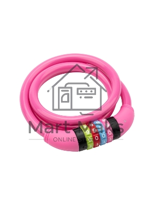 Тросовый кодовый замок взломостойкий для велосипедов и колясок Четыре сезона 100 см розовый 79-0204