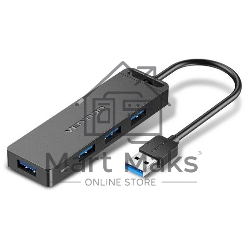 Концентратор Vention OTG USB 3.0 на 4 порта черный - 0.15м. Концентратор Vention OTG USB 3.0 на 4 порта черный - 0.15м.