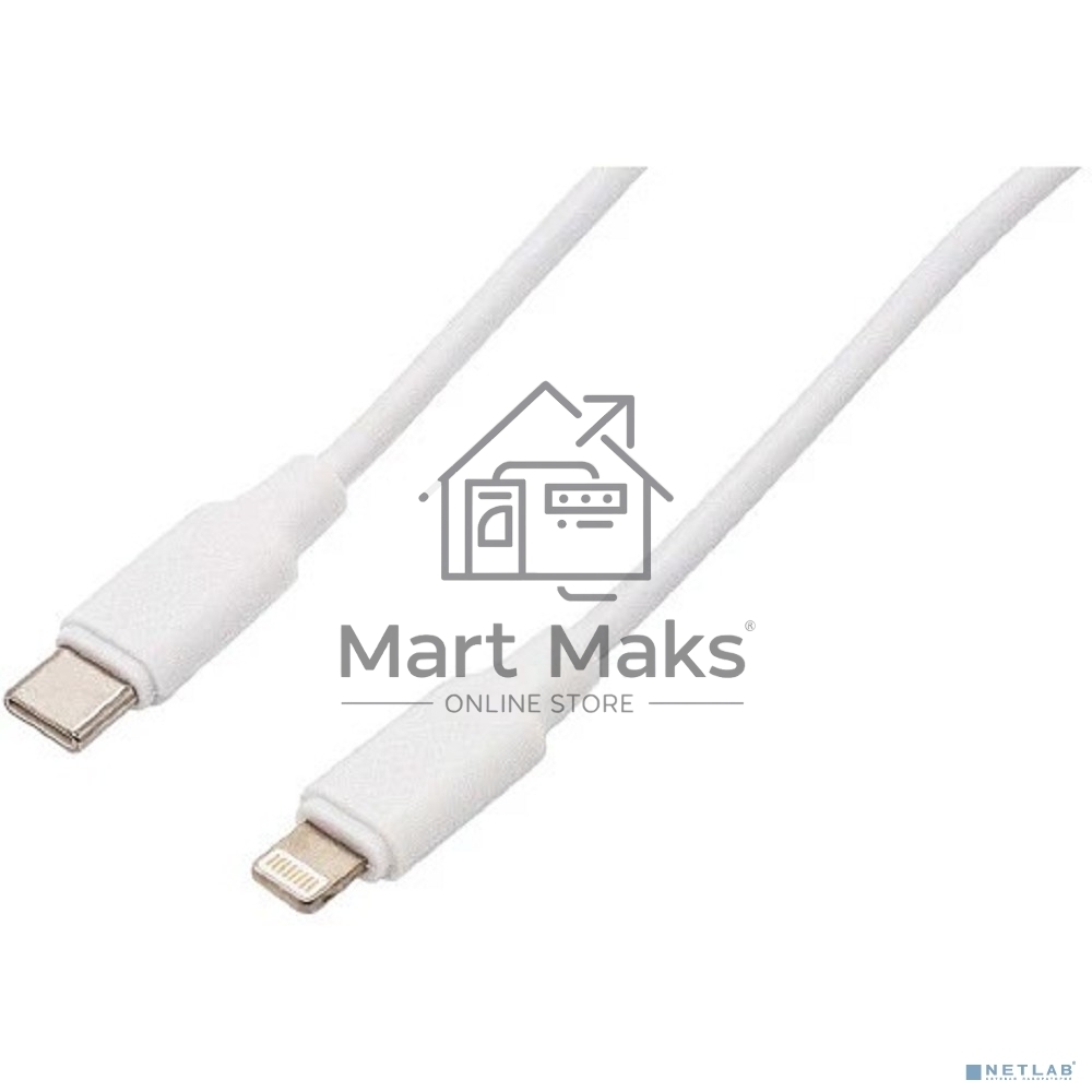 Кабель Filum USB 2.0, 1.8 м., белый, 3 А, разъемы: USB Type С male - Lightning male, пакет.