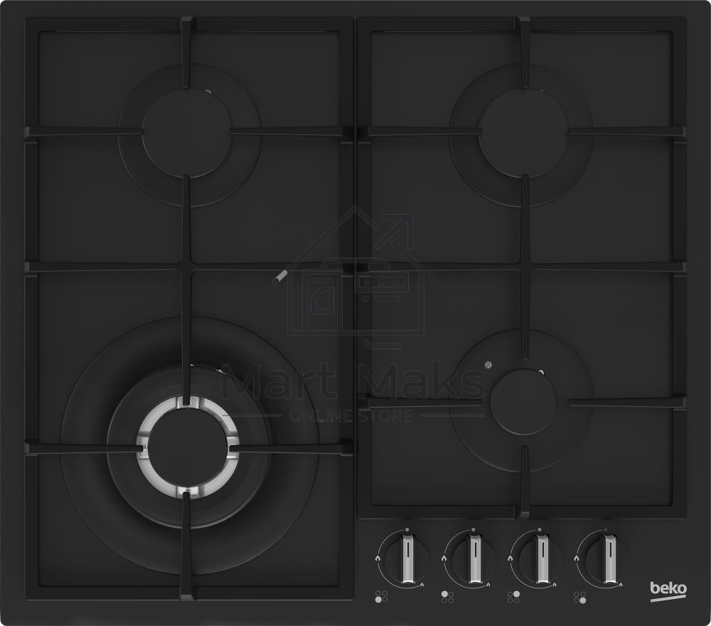 Встраиваемая газовая варочная поверхность Beko HIYG 64225 SBO, Черный
