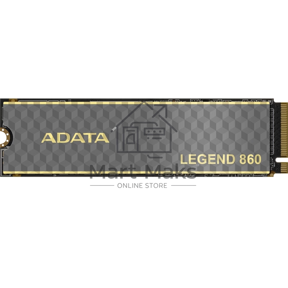 Накопитель SSD ADATA LEGEND 860, 2Tb, PCIe 4.0 x4, M.2 2280, NVMe, R/W 6000/5000, с радиатором