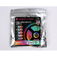 Светодиодная лента Ambrella light GS2301 5050 30Led/ 7.2W m/ 12V IP65 RGB/ 5000*10*2.87mm (4 конт.)