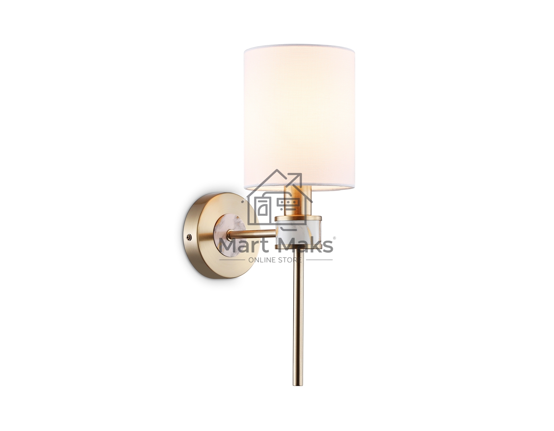 Настенный светильник Ambrella light LH72375 DBS/WH темная латунь/белый E14 max 40W 190*120*370