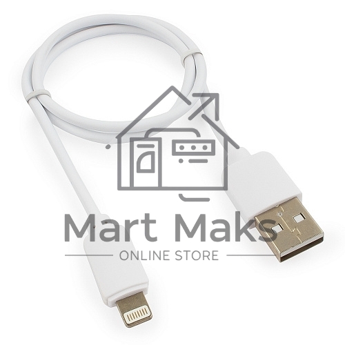 Кабель USB Гарнизон GCC-USB2-AP2-0.5M-W AM/Lightning, для iPhone5/6/7, IPod, IPad, 0.5м, белый, пакет