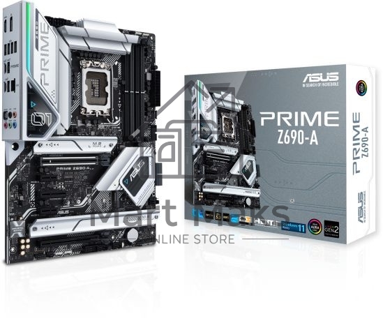 Материнская плата ASUS PRIME Z690-A, LGA1700, Z690, 4*DDR5, HDMI+DP, CrossFireX, SATA3 + RAID, Audio, Gb LAN, USB 3.2, COM*1 header (w/o cable), ATX ; 90MB18L0-M0EAY0
