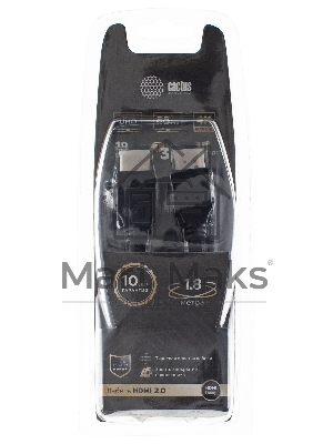 Кабель аудио-видео Cactus CS-HDMI.2-1.8 HDMI (m)/HDMI (m) 1.8м. Позолоченные контакты черный