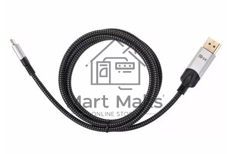 Кабель-адаптер VCOM USB 3.1 Type-Cm --> DP(m) 8K@60Hz, 1,5 м, Alumi Shell,