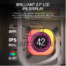 Система жидкостного охлаждения Water Cooling System Corsair iCUE LINK TITAN 240 RX LCD (240мм, белый, RGb/Fans: 2x120мм, 73.5CFM, 36dBA, 2100RPM/S: 1851, 1700, AM5, AM4)