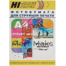 Фотобумага матовая односторонняя (Hi-image paper) A4, 140 г/м, 100 л.