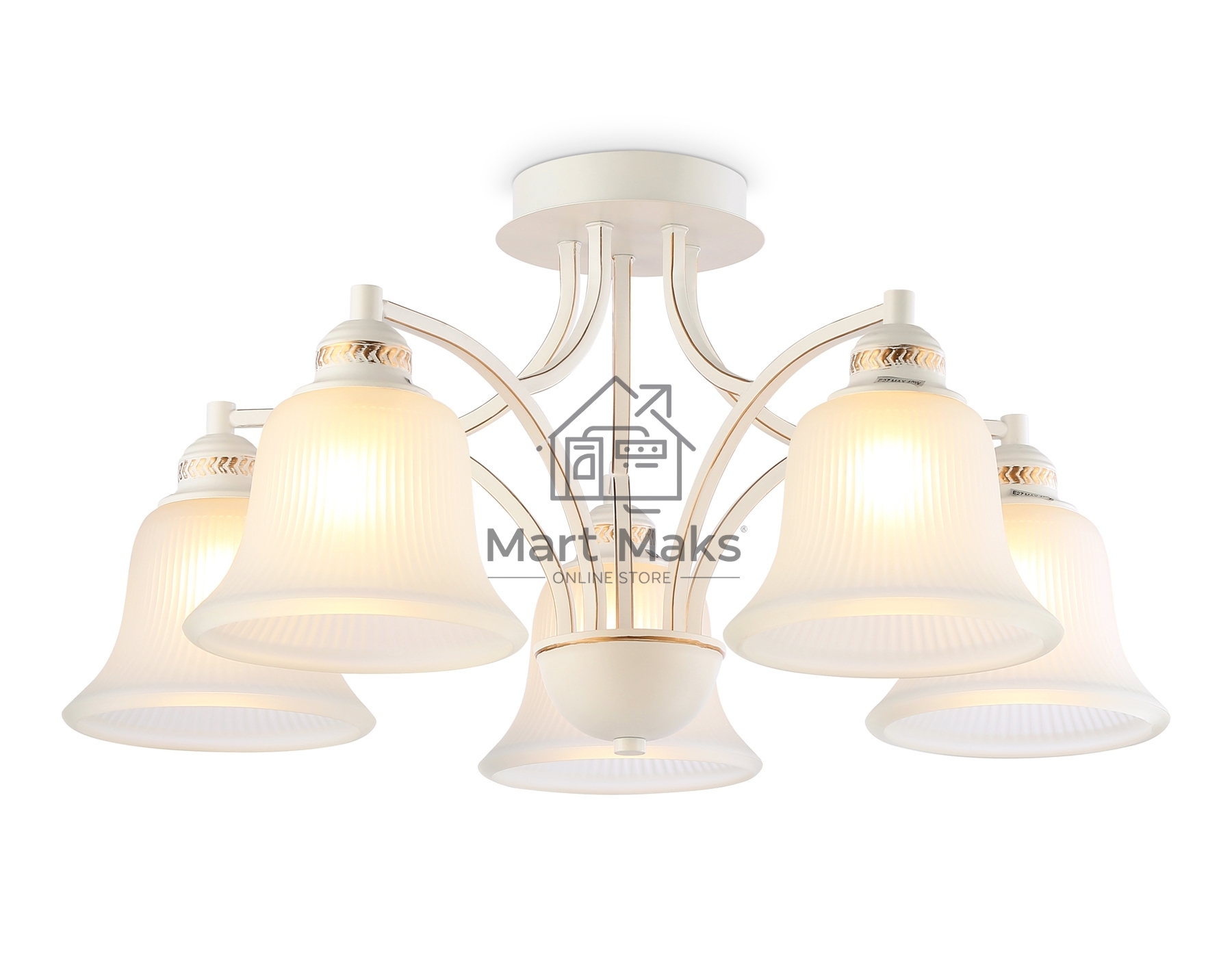 Светильник Ambrella light TR3050/5 WH/GD/FR белый/золото/белый матовый E27/5 max 40W D630*320