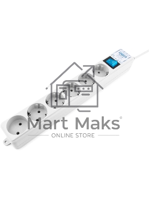 Фильтр-удлинитель Power Cube PRO, 1,9 м, LC контур, 16А/3,5кВт Surge protector Power Cube Pro 1,9 m, LC circuit, 6 outlets (белый) 16A / 3,5kVt
