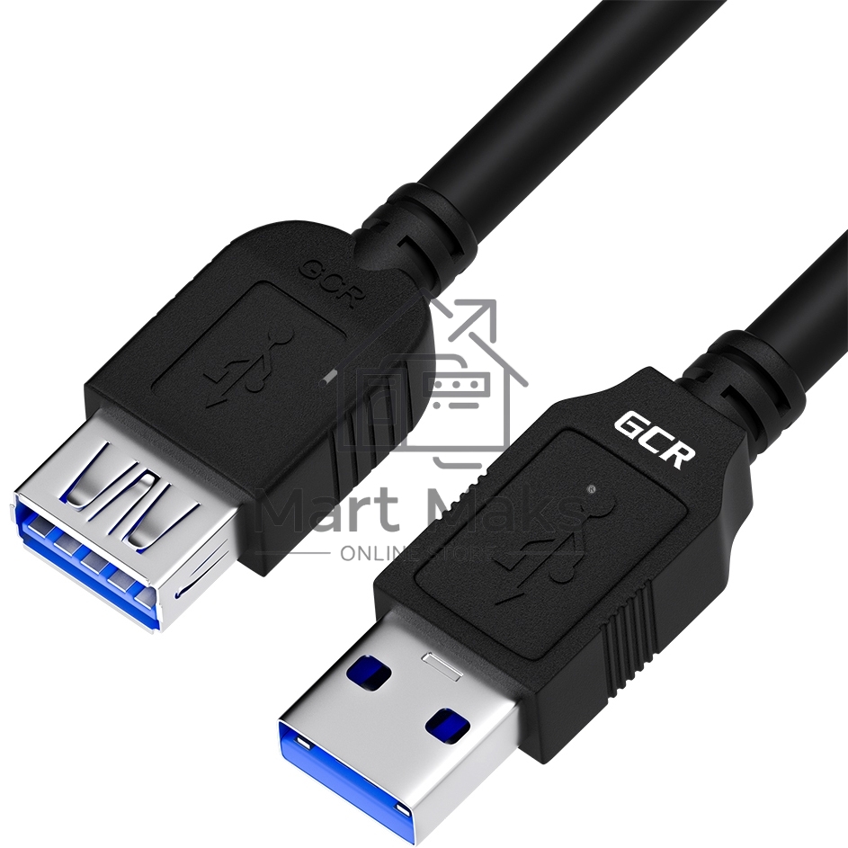 Удлинитель GCR 3.0m USB 3.0, AM/AF, черный, GCR-52702
