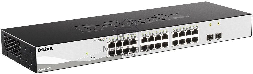 Настраиваемый коммутатор WebSmart с 24 портами 10/100/1000Base-T и 2 портами 1000Base-X SFP D-Link DGS-1210-26/F3A