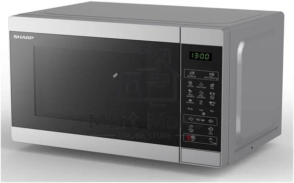 Микроволновая печь Sharp R6800RSL серебристый, 20 л, 800 Вт, переключатели - сенсор