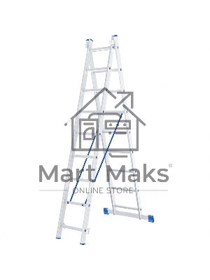 Лестница, 2 х 9 ступеней, алюминиевая, двухсекционная, Россия Сибртех