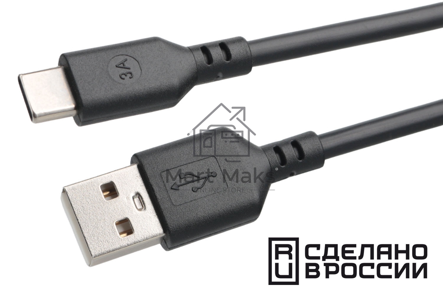 Кабель USB2.0 Cablexpert (RU) AM/Type-C CCP-USB2-AMCM-1M-RU-B, 3A, 36Вт, QC3.0, медь, двойной экран, 1м, черный, пакет